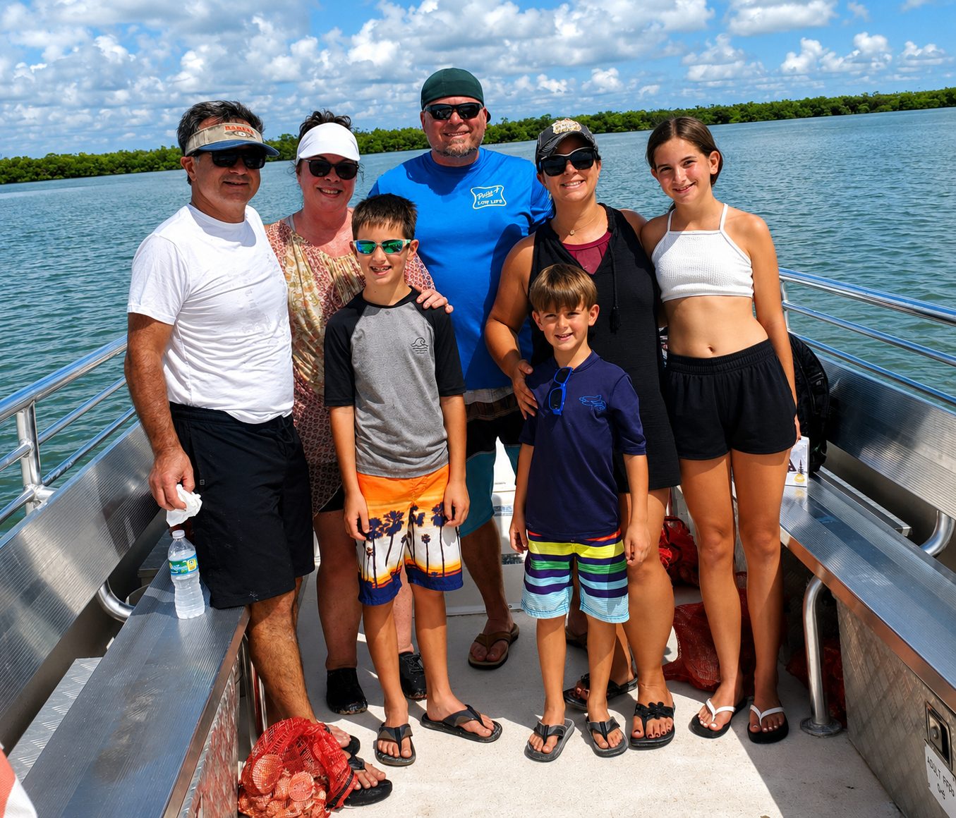 Happy guests on Everglades sunset boat and kayak eco tour
